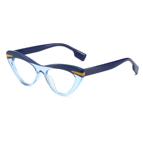 Montatura Per Occhiali Occhio Di Gatto Moda Donna Retro Blocchi Di Colore Anti Luce Blu Specchio Piano PC Montatura Piccola