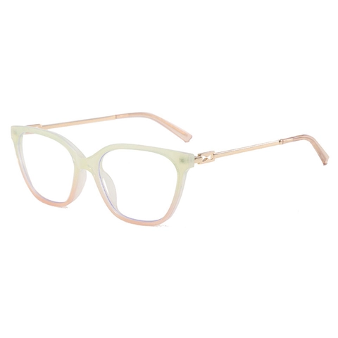 Vintage Cat Eye Blue Light Blocking Glasses For Women TR Metal Frame Gradient Color Square Fashion Decorative Eyewear