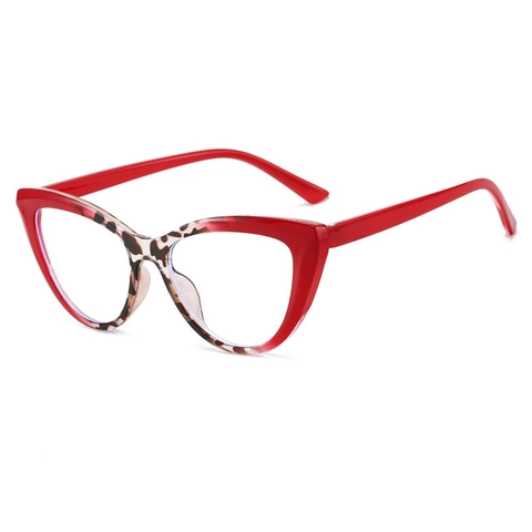 Montature Occhiali Da Vista Cat Eye Tendenza PC Sfumato Stampa Leopardata Anti Luce Blu Per Donne Stile Retrò