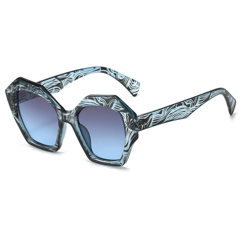 Occhiali Da Sole Poligonali Oversize Protezione UV400 Montura PC Lenti Sfumate Moda Retro Chic Per Unisex Donne Uomini