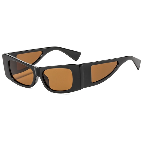 Retro Square Sunglasses With Triangle Side Windows UV400 Protection PC Frame Cyberpunk Rectangular Eyewear For Men Women
