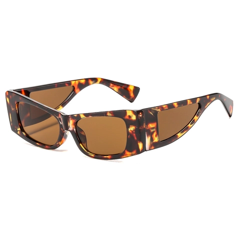 Retro Square Sunglasses With Triangle Side Windows UV400 Protection PC Frame Cyberpunk Rectangular Eyewear For Men Women