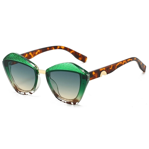 Katzenaugen Sonnenbrille Unregelmäßiger Übergroßer Rahmen UV400 Schutz PC Material Farbverlauf Gläser Mode Reisen