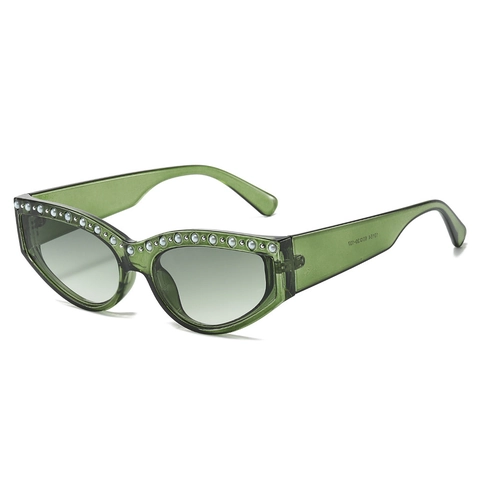 Gafas De Sol Cat Eye Mujer Retro Vintage Montura PC Decoración Perla Artificial Diamante De Imitación Protección UV400 Moda