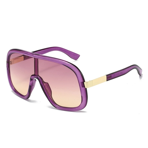 Shield Sunglasses Oversized Polycarbonate Frame With Metal Detail UV400 Protection Trendy Retro Outdoor Streetwear Eyewear