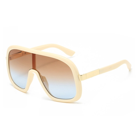 Shield Sunglasses Oversized Polycarbonate Frame With Metal Detail UV400 Protection Trendy Retro Outdoor Streetwear Eyewear