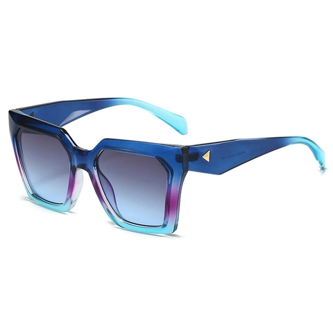 Square Sunglasses Oversized PC Frame UV400 Protection Gradient Lens Retro Fashion Eyewear Women Men Metal Decoration