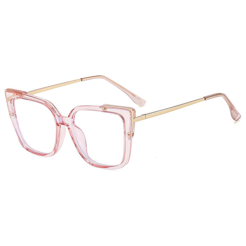 Occhiali Anti Luce Blu Da Donna Montatura PC Metallo Quadrati Cat Eye Retro Casual