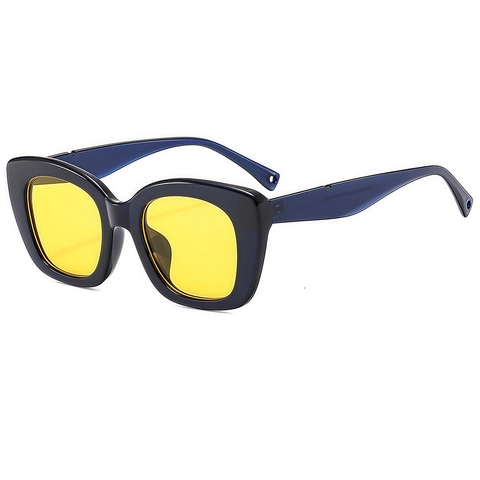 Retro Square Cat Eye Sunglasses Fashion Thick PC Frame AC Lens UV400 Protection Street Style For Women