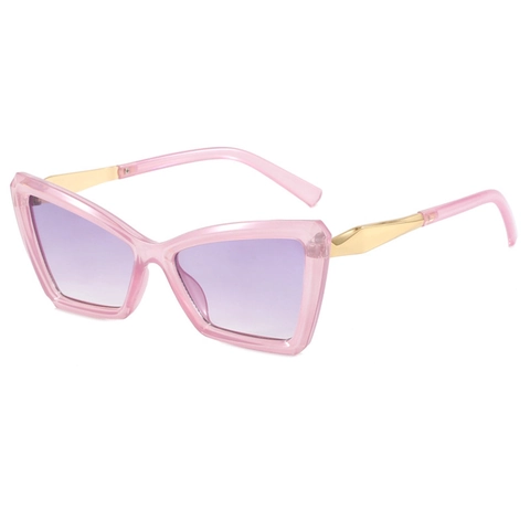 Cat Eye Sunglasses For Women UV400 Protection PC Gradient Lens Metal Temples Fashion Butterfly Oversized Eyewear