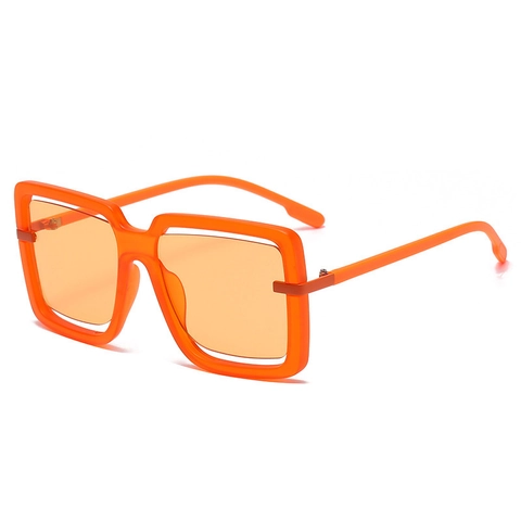 Oversized Square Sunglasses Hollow Frame PC UV400 Protection Retro Fashion Streetwear Candy Colors Unisex Eyewear