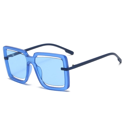 Oversized Square Sunglasses Hollow Frame PC UV400 Protection Retro Fashion Streetwear Candy Colors Unisex Eyewear