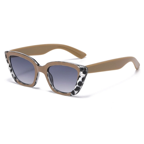 Vintage Irregular Katzenaugen Sonnenbrille Retro Leopard PC Rahmen UV400 Schutz Modische Verlaufsgläser Brille