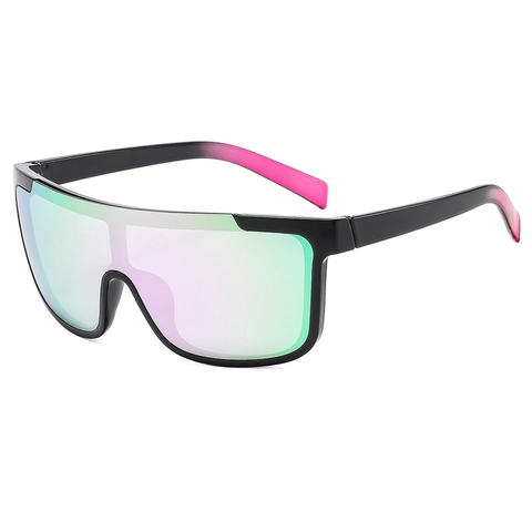 Lunettes De Soleil À Écran Intégré Surdimensionnées Monture PC Protection UV400 Sports De Plein Air Style Y2K