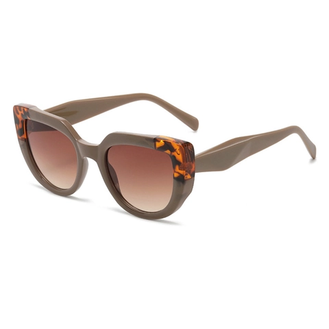 Occhiali Da Sole Vintage Cat Eye Da Donna Protezione UV Montatura In PC Blocchi Di Colore Leopardo Trendy Chic Retro