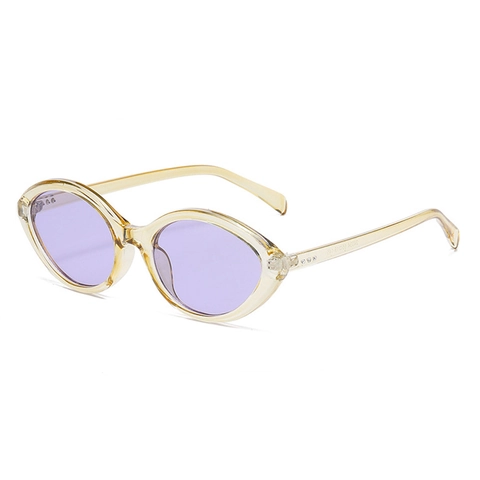 Retro Ovale Kattenoog Zonnebril Vintage Klein Frame PC UV400 Bescherming Trendy Street Style Bril