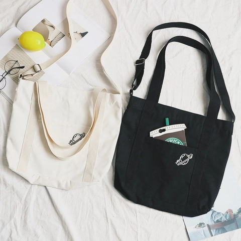 Borsa Tote In Tela Con Motivo Pianeta Grande Capacità Cerniera Borsa A Tracolla Stile Artistico Per Donna