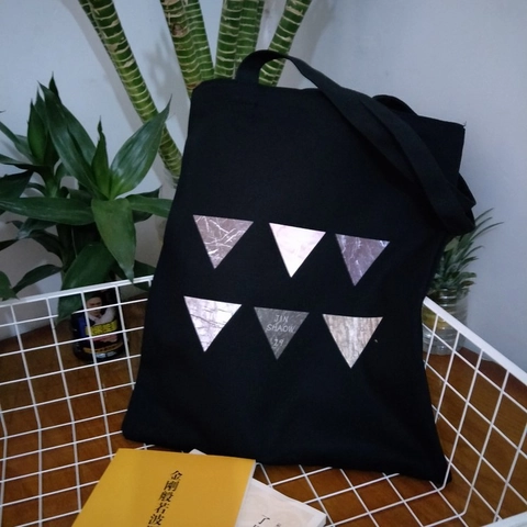 Γυναικεία Τσάντα Canvas Tote Γεωμετρικό Τρίγωνο Μάρμαρο Εκτύπωση Φερμουάρ Τσάντα Ώμου Casual Versatile