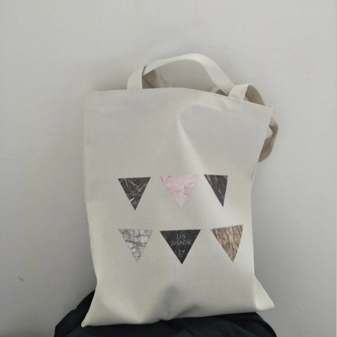 Γυναικεία Τσάντα Canvas Tote Γεωμετρικό Τρίγωνο Μάρμαρο Εκτύπωση Φερμουάρ Τσάντα Ώμου Casual Versatile