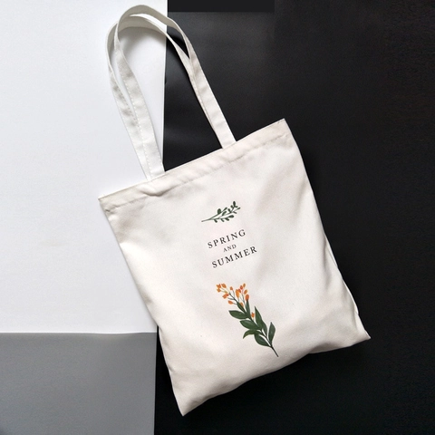 Canvas Tote Tas Met Bloemenprint Lente En Zomer Ritssluiting Grote Capaciteit Schoudertas Voor Dames Student