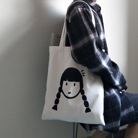 Bolso De Lona Para Mujer UV Sensible Cambio De Color Estampado Dibujos Animados Cremallera Estilo Japonés Informal