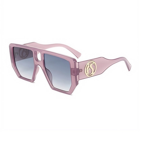 Oversized Square Sunglasses Retro Double Bridge Geometric PC Frame Gradient Lens UV400 Protection Vintage Eyewear