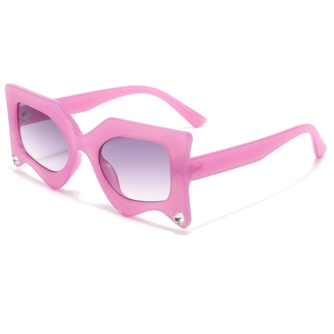Irreguläre Geometrische Sonnenbrille PC Rahmen Strass UV400 Verlaufsgläser Trendiger Ins Style Y2K Eyewear Damen Herren