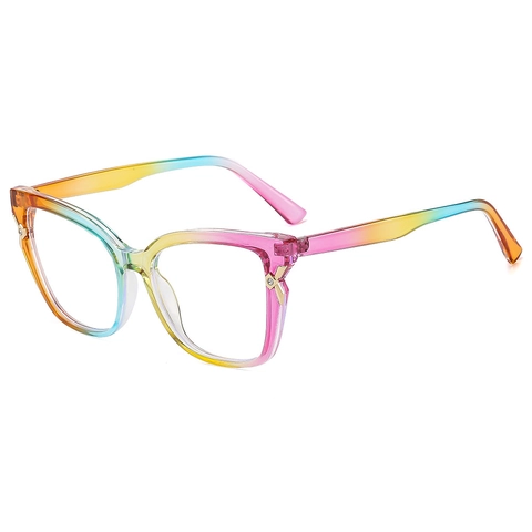 Occhiali Occhio Di Gatto Anti Luce Blu Vintage Montatura PC Moda Lenti Trasparenti Con Decorazione Metallo Strass Donna