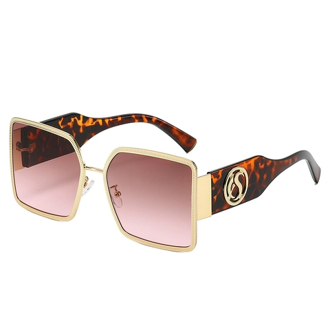Oversized Square Sunglasses For Women Metal PC Frame UV400 Protection Gradient Lenses Retro Fashion Eyewear