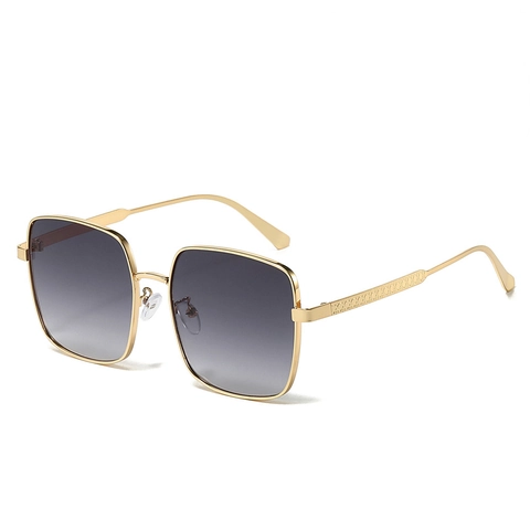 Oversized Square Sunglasses For Women Men Metal Frame Retro Vintage UV400 Protection Gradient Lenses Fashion Eyewear
