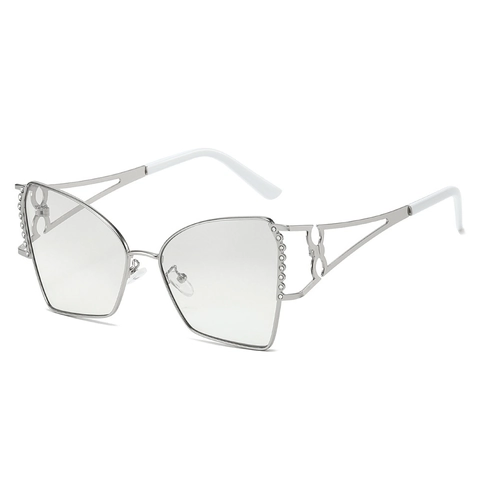 Vlinder Kattenoog Zonnebril Metalen Frame Strass Holle Poten Gradiënt Lenzen UV400 Bescherming Modieuze Bril Voor Dames