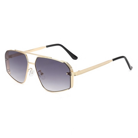 Retro Oversized Piloot Zonnebril Metalen Frame UV400 Bescherming PC Lens Vintage Mode Brillen Voor Heren En Dames