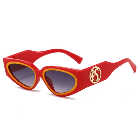 Gafas De Sol Cat Eye Montura PC Protección UV400 Y2K Retro Moda Aire Libre Ornamento Metálico Decorativo