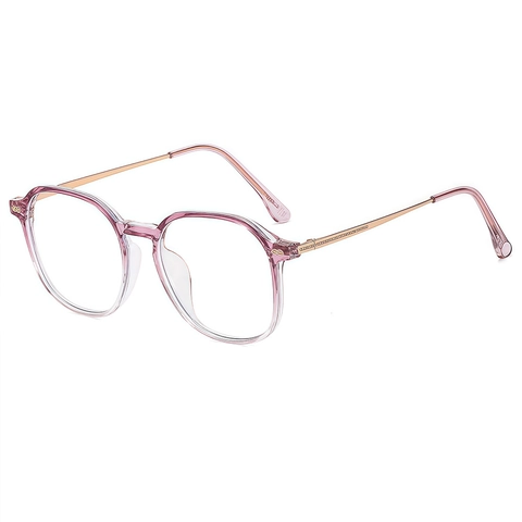 Montatura Per Occhiali Vintage Quadrata Tonda Anti Luce Blu Occhiali PC Metallo Minimalista Moda Donna Uomo