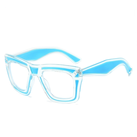 Montatura Per Occhiali Anti Luce Blu Quadrata Di Moda Materiale PC Colore A Contrasto Stile Retrò Oversize