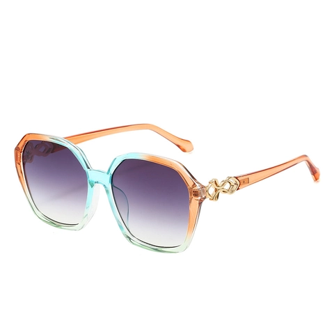 Oversized Polygon Sonnenbrille Für Damen PC Rahmen Verlaufsgläser UV400 Schutz Vintage Geometrisches Design Mode Outdoor
