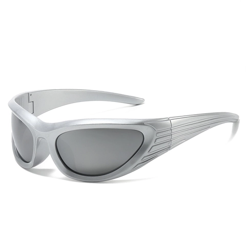 Wrap Around Sport Sonnenbrille UV400 Schutz PC Rahmen Y2K Cyberpunk Oval Outdoor Radfahren Fahren Brillen Unisex