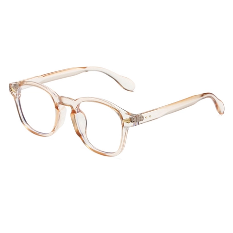 Vintage Square Blue Light Blocking Glasses PC Frame AC Lens Anti-Eyestrain Metal Wing Decor Unisex Plain Eyeglasses