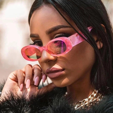 Vintage Oval Small Frame Sunglasses Retro Y2K Jelly Color UV400 Protection Eyewear For Women Men