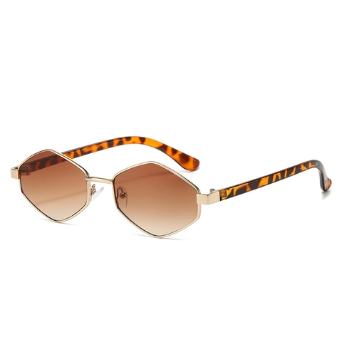 Lunettes De Soleil Hexagonales Géométriques Monture Métal Protection UV400 Style Rétro Vintage Mode Pour Hommes Femmes
