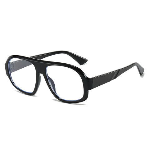 Vintage Oversized Square Anti Blue Light Glasses PC Frame Fashion Eyeglasses For Women Men Unisex Decorative Clear Lens
