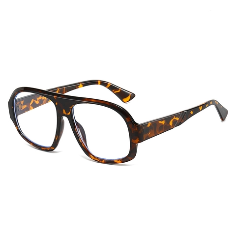 Vintage Oversized Square Anti Blue Light Glasses PC Frame Fashion Eyeglasses For Women Men Unisex Decorative Clear Lens