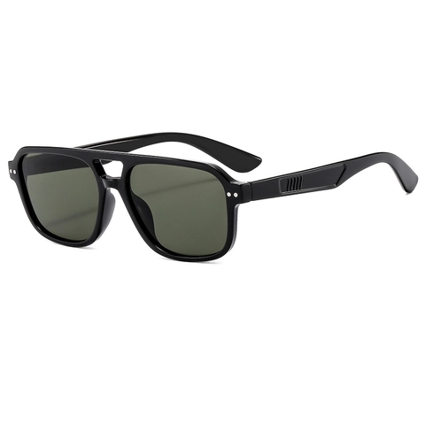 Retro Double Bridge Aviator Sunglasses PC Fashion Square Large Frame Outdoor UV400 Eyewear For Men Women