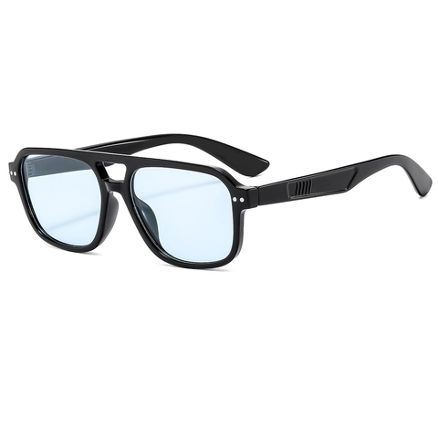 Retro Double Bridge Aviator Sunglasses PC Fashion Square Large Frame Outdoor UV400 Eyewear For Men Women