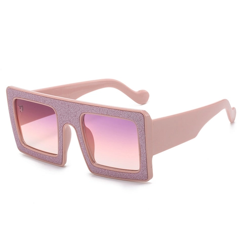 Fashion Oversized Square Sunglasses Glitter PC Frame Gradient AC Lens UV400 Protection Retro Disco Party Eyewear