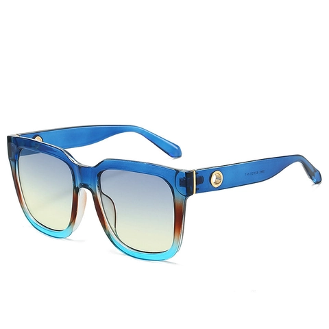 Retro Square Sunglasses Large Frame PC AC Material UV400 Protection Gradient Fashion Eyewear For Outdoor Men Women
