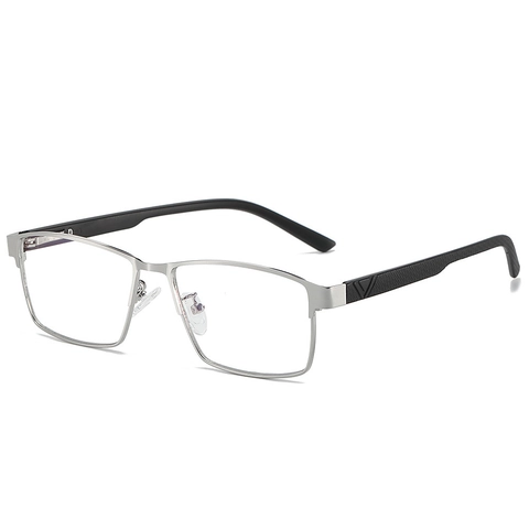 Retro Blue Light Blocking Glasses Metal PC Rectangular Frame Square Optical Eyewear Business Casual Men Women