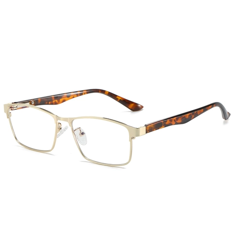 Gafas De Filtro De Luz Azul Cuadradas Retro Montura Metálica Con Lentes AC Ligeras Moda Minimalista Unisex
