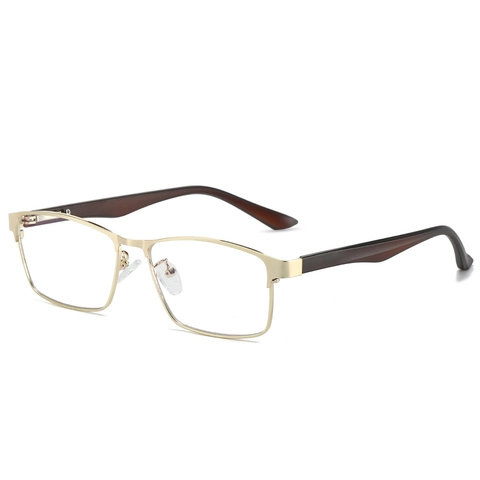 Gafas De Filtro De Luz Azul Cuadradas Retro Montura Metálica Con Lentes AC Ligeras Moda Minimalista Unisex