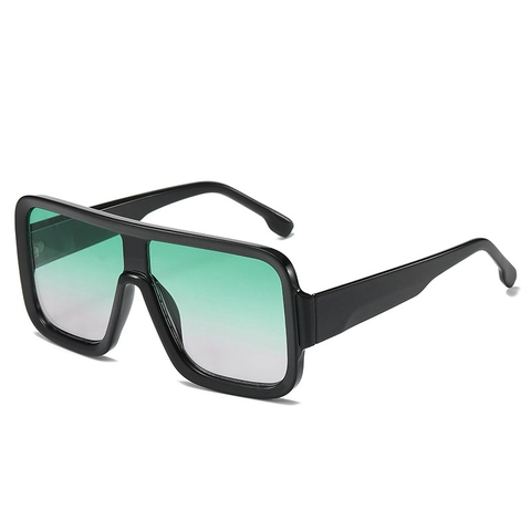 Oversized Square Sunglasses Flat Top Integrated Fashion Trendy UV400 Protection Unisex PC Frame Eyewear